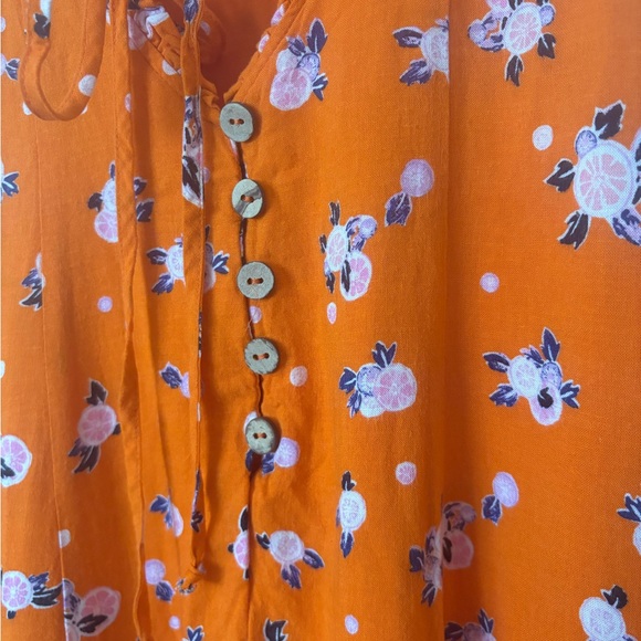 Free People Orange Floral Mini Dress - Picture 4 of 7